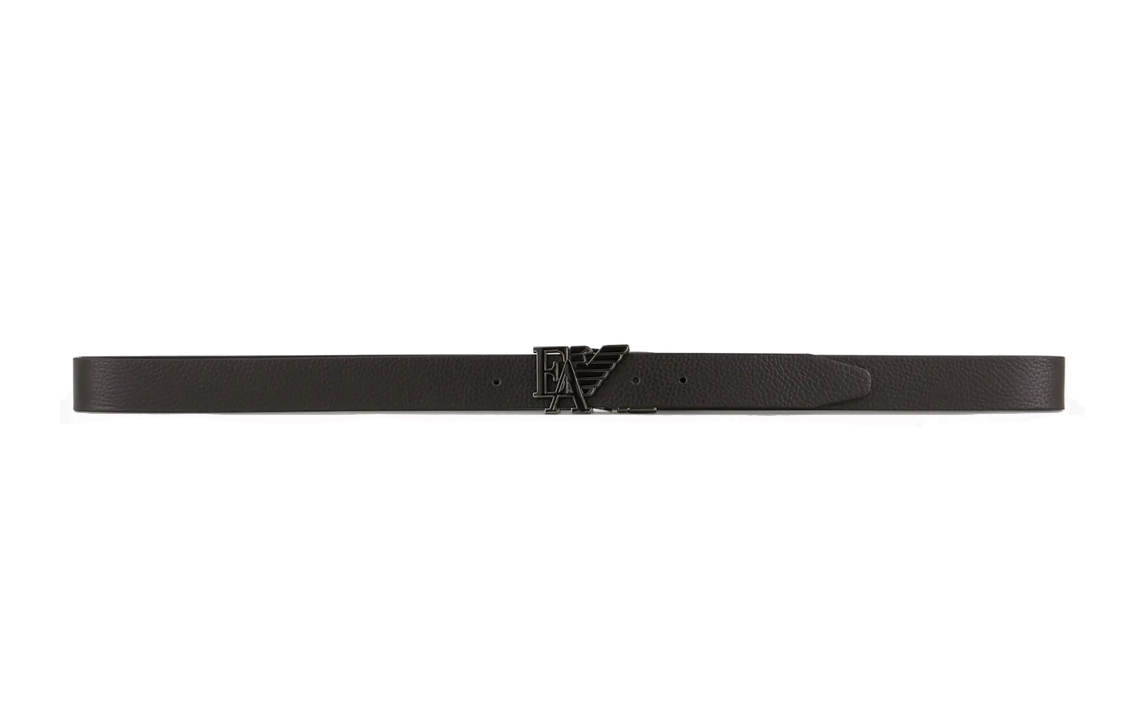 Lookbook Emporio Armani  Black Leather Logo Belt, Casual Fashion, 3cm Wide. Y4S520Y167J88045
