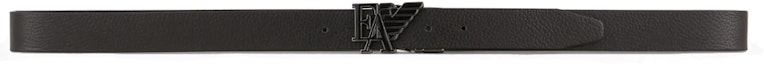 Lookbook Emporio Armani Black Leather Logo Belt, Casual Fashion, 3cm Wide. Y4S520Y167J88045