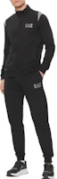 Lookbook Emporio Armani 黑色字母印花半拉鍊運動套裝。 3DPV55-PJLIZ-1200