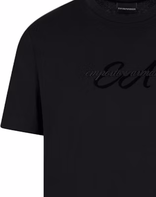 EMPORIO ARMANI Camiseta Negra de Manga Corta con Logo Bordado y Cuello Redondo 6D1TQ8-1JOCZ-0999 Lookbook EMPORIO ARMANI Camiseta Negra de Manga Corta con Logo Bordado y Cuello Redondo 6D1TQ8-1JOCZ-0999