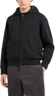 埃mporio Armani 黑色刺绣Logo拉链连帽夹克外套 6D1M97-1JHSZ-0999 Lookbook 埃mporio Armani 黑色刺绣Logo拉链连帽夹克外套 6D1M97-1JHSZ-0999