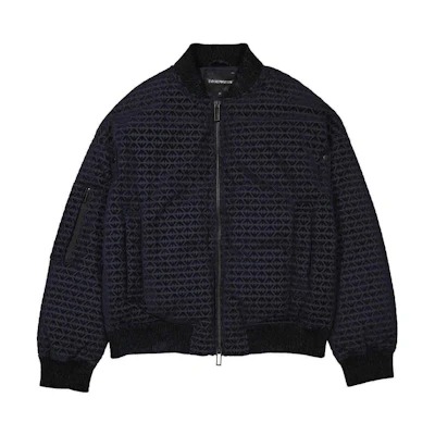 Emporio Armani Black Logo Full-Print Zip-Up Jacket. 6L1BF8-1NNCZ-0920