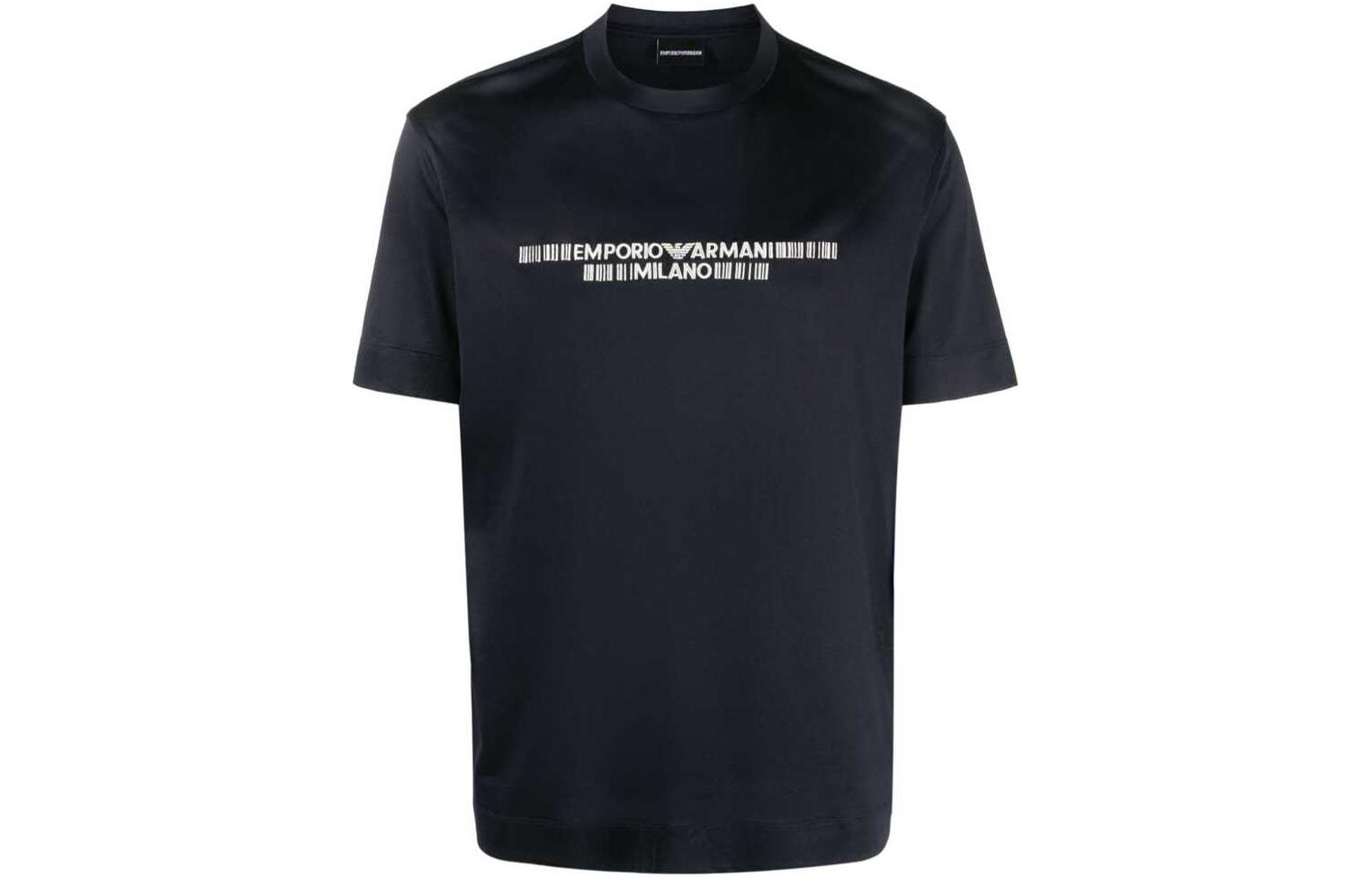 Emporio Armani  Black Logo Print Crew Neck Casual T-Shirt. 1JUVZ6-R1TDI-09N7 圖 2