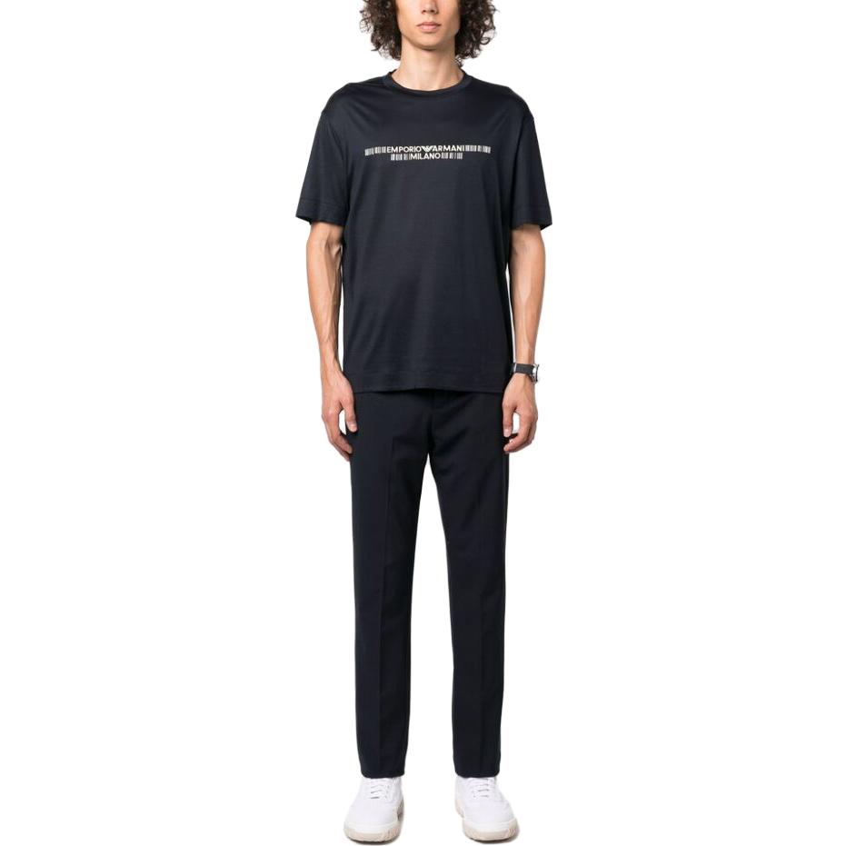 Emporio Armani  Black Logo Print Crew Neck Casual T-Shirt. 1JUVZ6-R1TDI-09N7 圖 3