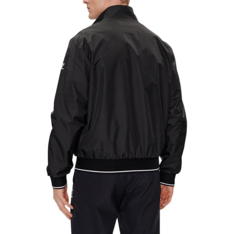 EMPORIO ARMANI  Black Logo Print High Collar Zip-Up Jacket. 3DPB07-PN27Z-1200 圖 3