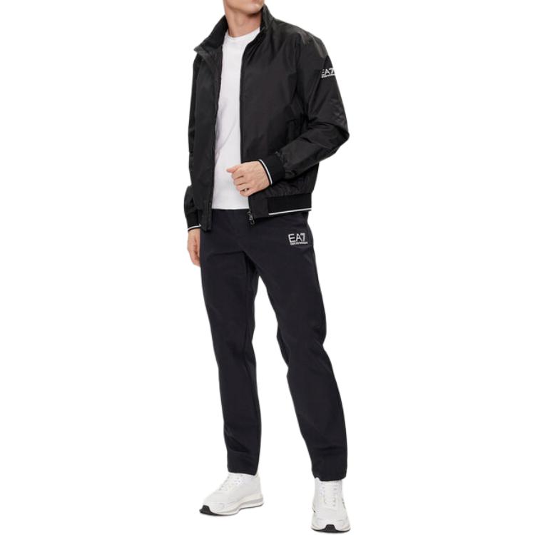 EMPORIO ARMANI  Black Logo Print High Collar Zip-Up Jacket. 3DPB07-PN27Z-1200 圖 4