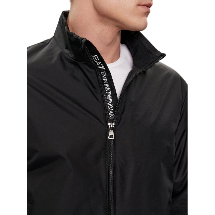 EMPORIO ARMANI  Black Logo Print High Collar Zip-Up Jacket. 3DPB07-PN27Z-1200 圖 5