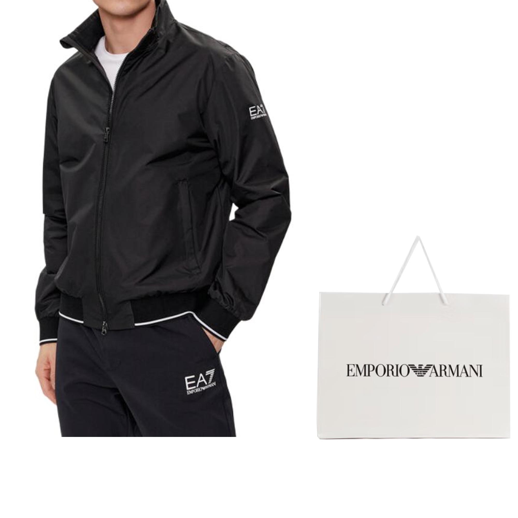 EMPORIO ARMANI  Black Logo Print High Collar Zip-Up Jacket. 3DPB07-PN27Z-1200 圖 8