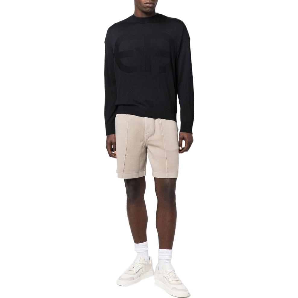 Lookbook EMPORIO ARMANI Sweater Wool Rajut Logo Hitam SS22. 6L1MX71MMVZ0920