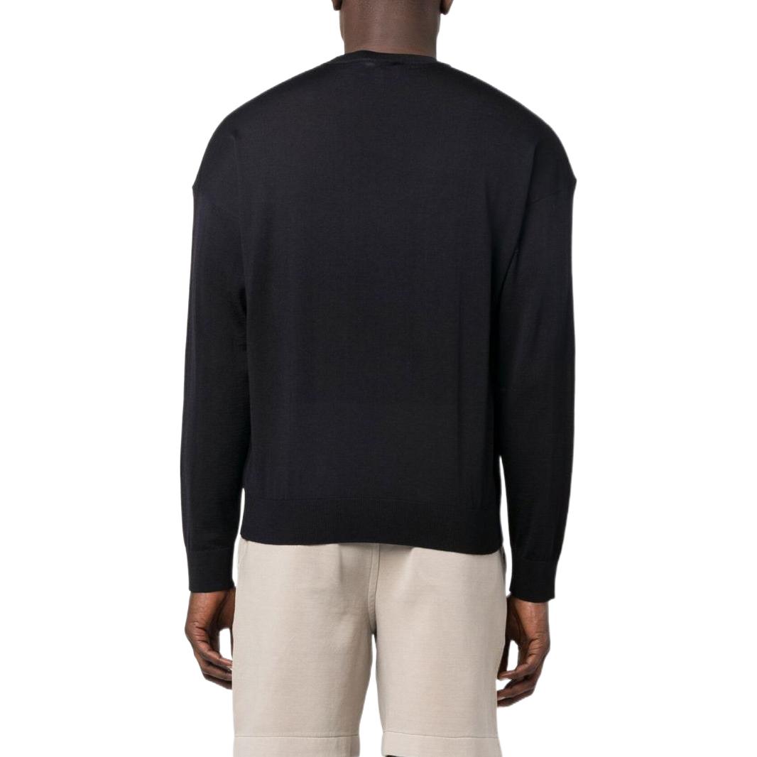 Shop EMPORIO ARMANI Sweater Wool Rajut Logo Hitam SS22. 6L1MX71MMVZ0920