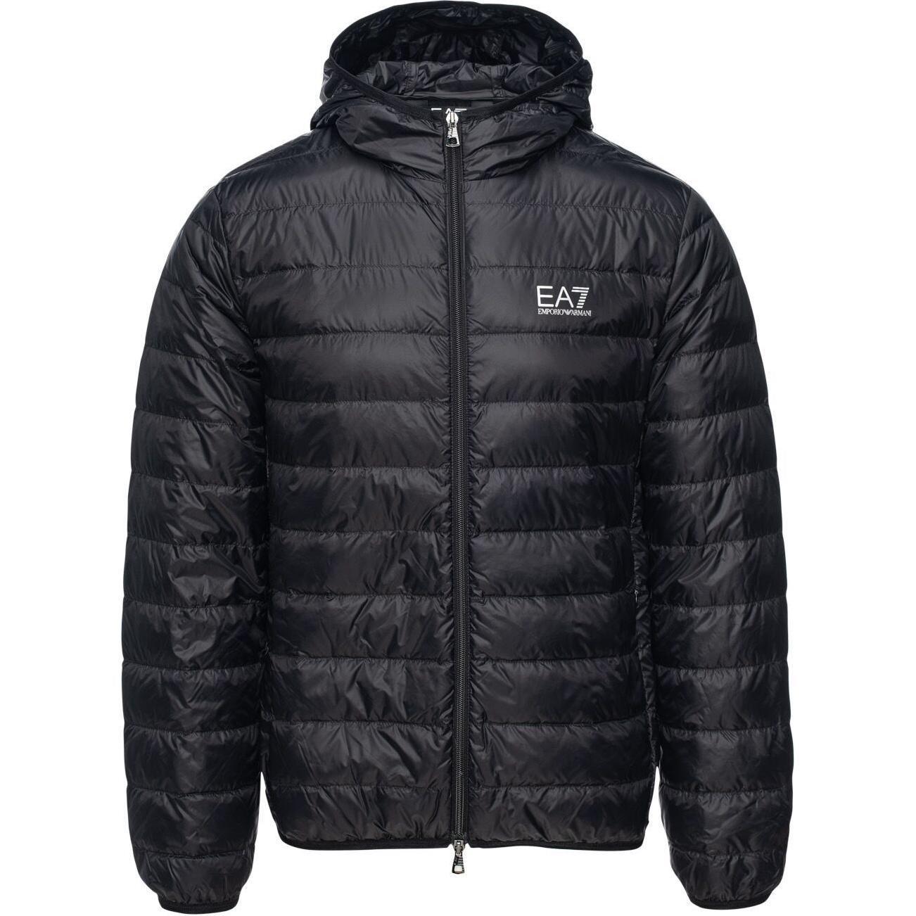 EMPORIO ARMANI  Black Logo Print Slim Fit Hoodie Zip Jacket 8NPB24-PNGPZ-1200