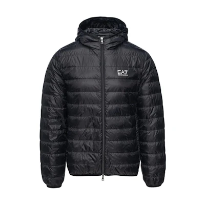 EMPORIO ARMANI Black Logo Print Slim Fit Hoodie Zip Jacket 8NPB24-PNGPZ-1200