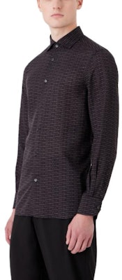 엠포리오 아르마니 블랙 로고 프린트 긴팔 셔츠. 6R1CN1-1NKGZ-1F054 Lookbook 엠포리오 아르마니 블랙 로고 프린트 긴팔 셔츠. 6R1CN1-1NKGZ-1F054