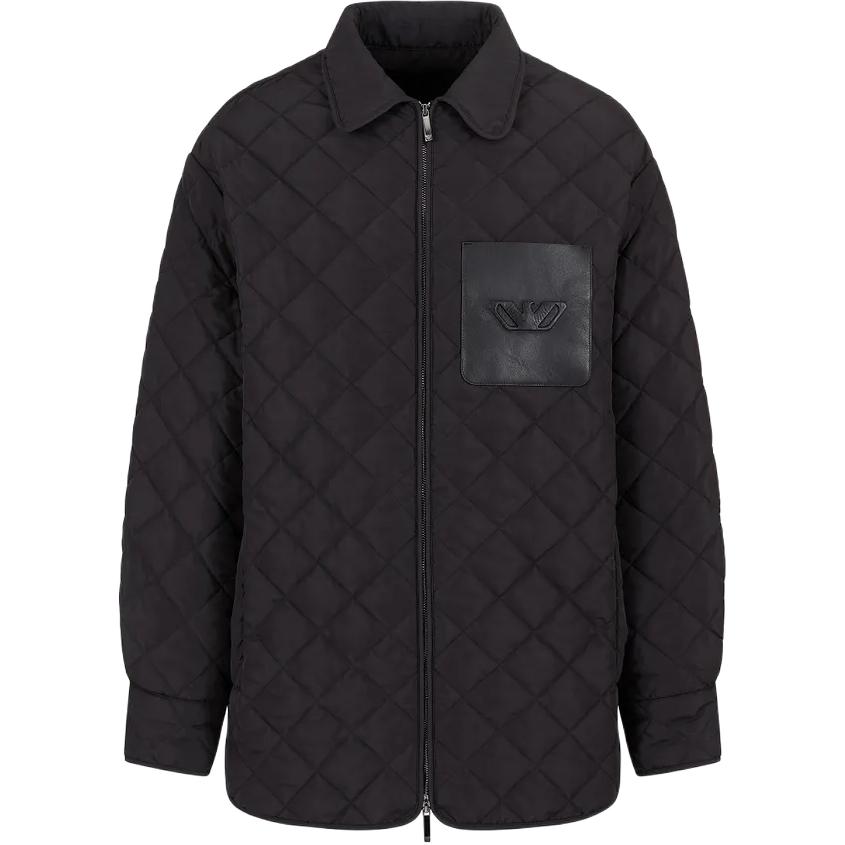 EMPORIO ARMANI  Black Logo Quilted Zip Jacket Long Sleeve Outerwear. 6D1B6V-1K78Z-0999 圖 2