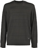 Emporio Armani Black Logo Stripe Crewneck Pullover Sweater. 6R1MX9-1MCWZ-F015 Emporio Armani Black Logo Stripe Crewneck Pullover Sweater. 6R1MX9-1MCWZ-F015