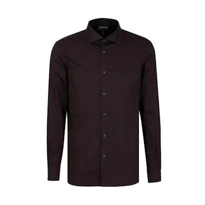 EMPORIO ARMANI Black Long-Sleeve Button-Up Shirt. 6R1C86-1NVYZ-F087