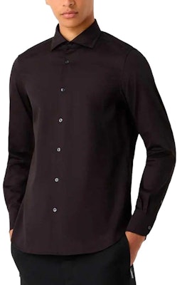 EMPORIO ARMANI Kemeja Lengan Panjang Hitam Butang Depan. 6R1C86-1NVYZ-F087 Lookbook EMPORIO ARMANI Kemeja Lengan Panjang Hitam Butang Depan. 6R1C86-1NVYZ-F087