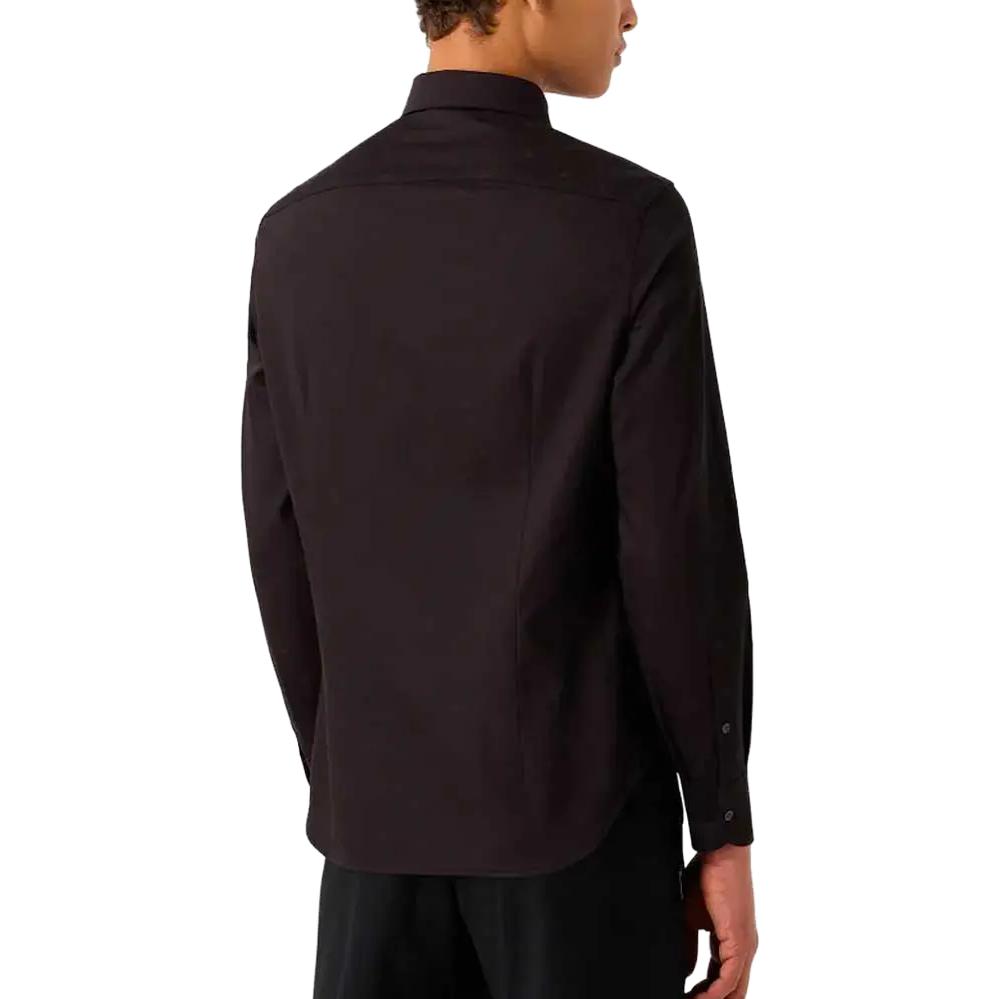 Shop エンポリオアルマーニ ブラック 長袖 ボタンアップシャツ 6R1C86-1NVYZ-F087