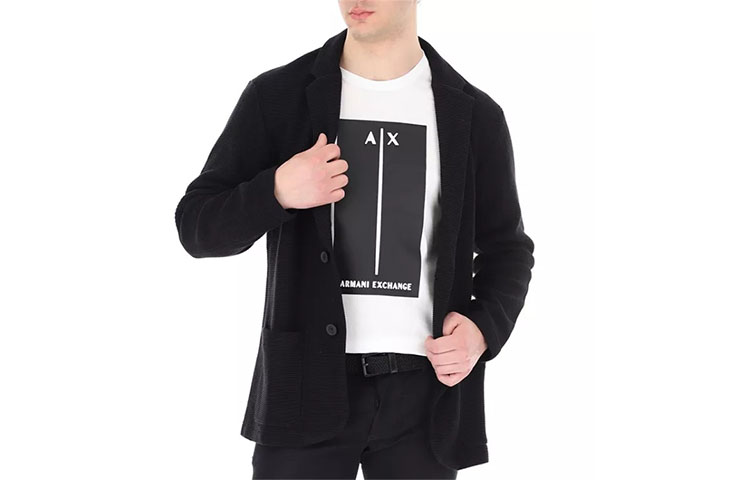 Order Emporio Armani  Black Long Sleeve Jacket with Back Logo Print. 3LZG1A -ZMX8Z-1200