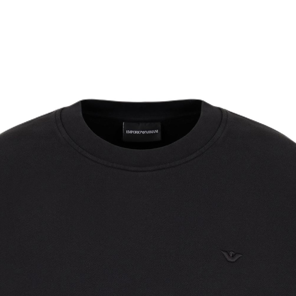 Details for EMPORIO ARMANI 黑色寬鬆版老鷹刺繡標誌運動衫 6D1MD4-1JTAZ-0999