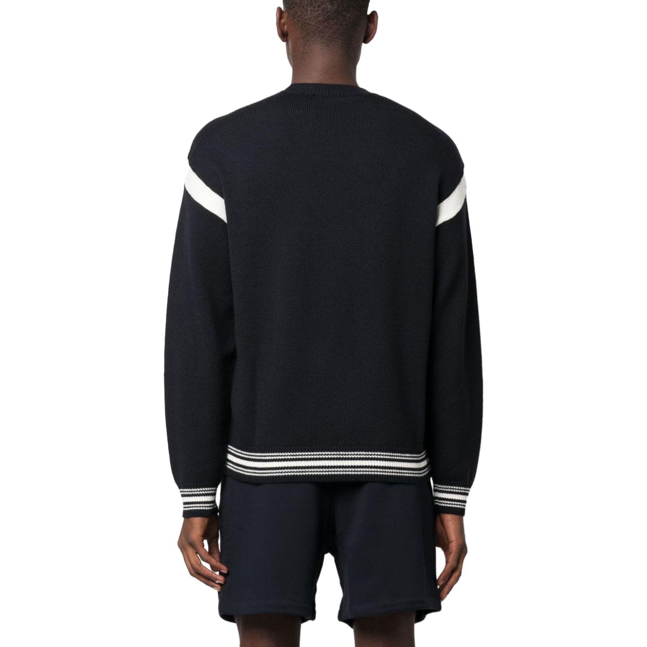 Shop EMPORIO ARMANI Suéter Negro Loose Fit con Cuello Redondo y Letras. 6R1MXA1MFUZ0999