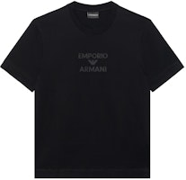 EMPORIO ARMANI Black Loose Fit Logo Print Letter Short Sleeve T-Shirt EM000780-AF12926-UC001 EMPORIO ARMANI Black Loose Fit Logo Print Letter Short Sleeve T-Shirt EM000780-AF12926-UC001