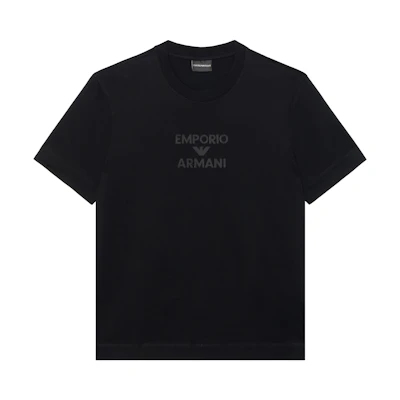 EMPORIO ARMANI Black Loose Fit Logo Print Letter Short Sleeve T-Shirt EM000780-AF12926-UC001