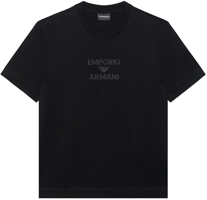 EMPORIO ARMANI 黑色寬鬆版LOGO字母印花短袖T恤 EM000780-AF12926-UC001 Order EMPORIO ARMANI 黑色寬鬆版LOGO字母印花短袖T恤 EM000780-AF12926-UC001