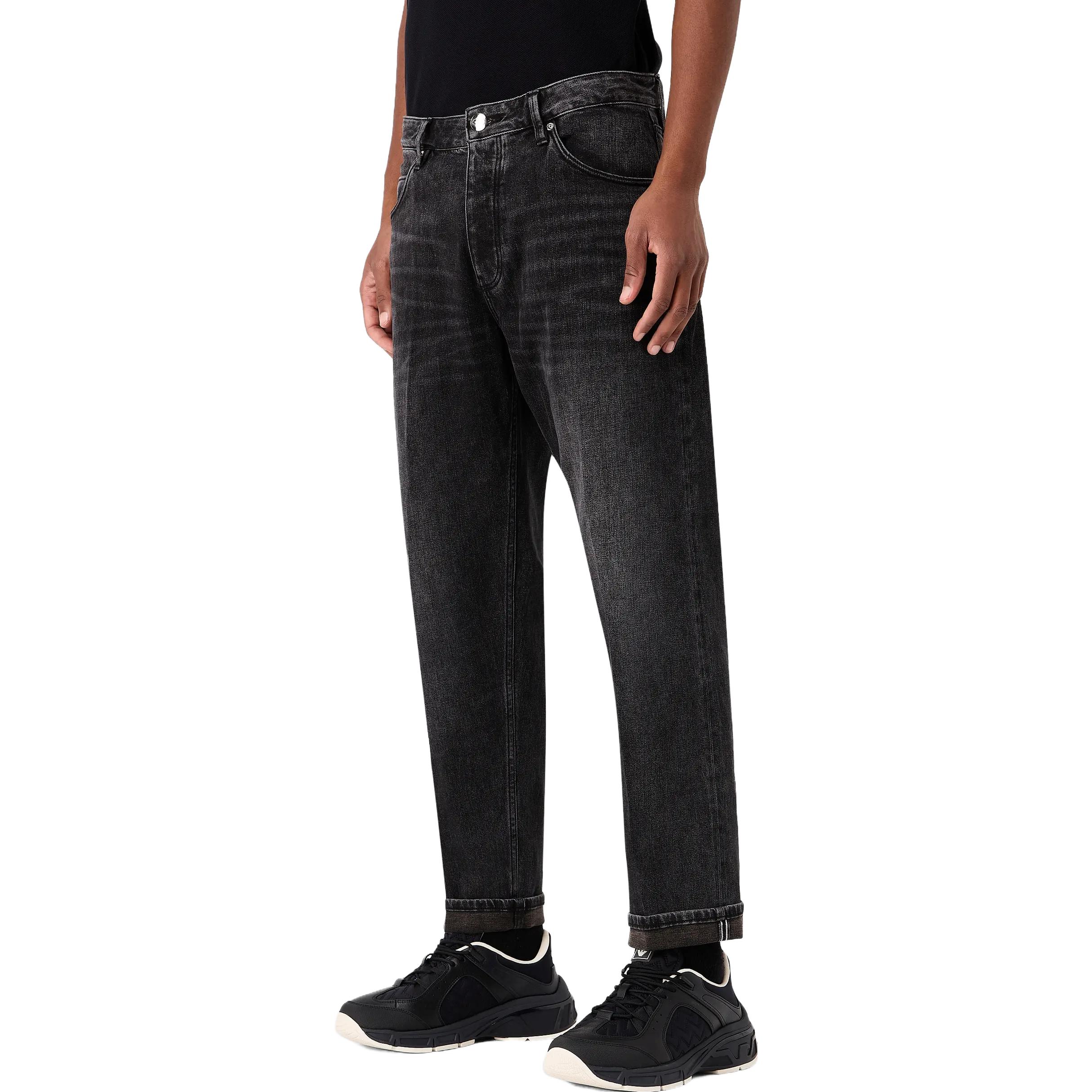 Emporio Armani  Black Low-Rise Tapered Straight-Leg Jeans FW25. 6R1J69-1DQVZ-0006 圖 3