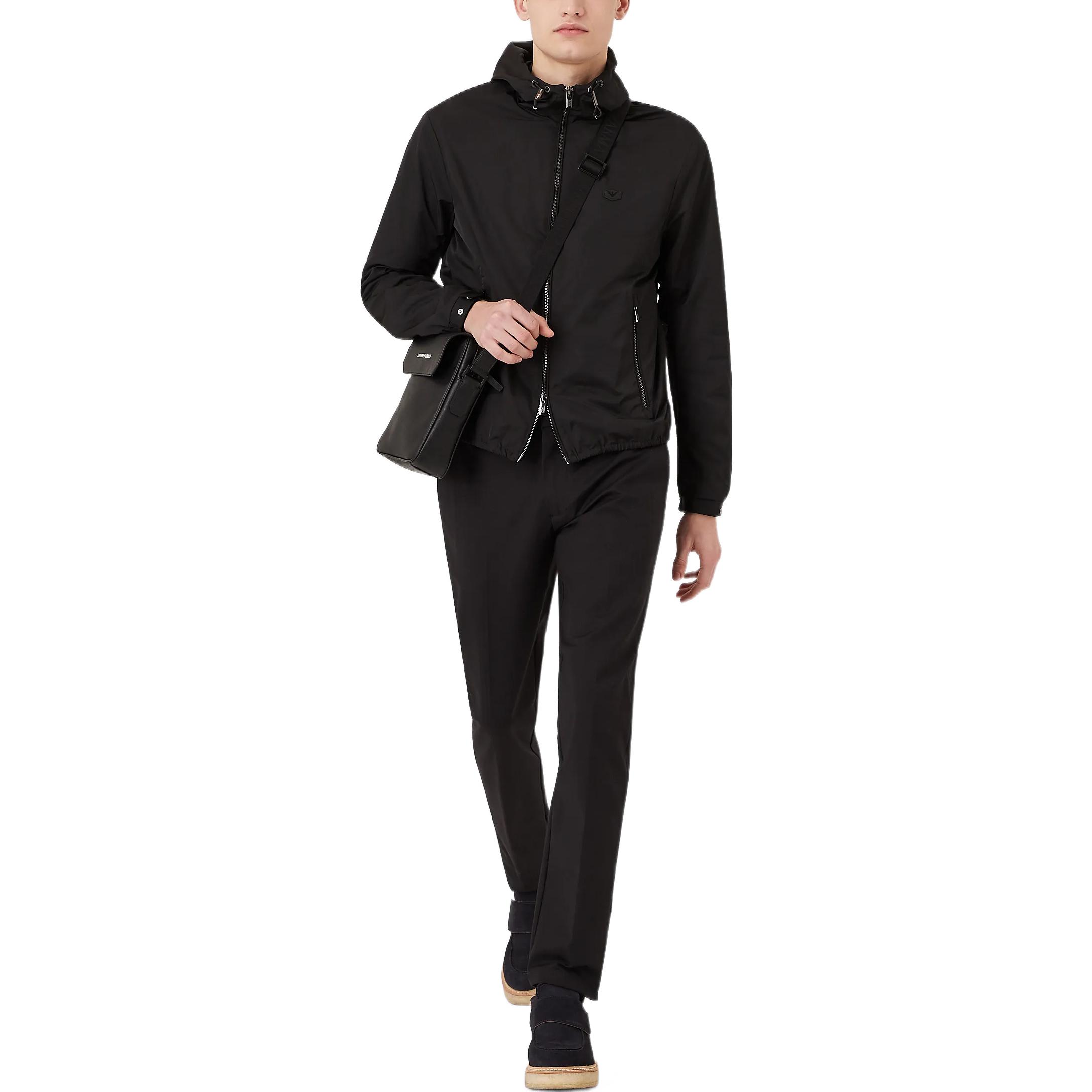 Lookbook Emporio Armani 黑色中腰直筒休闲裤 8N1P15-1NGCZ-0999