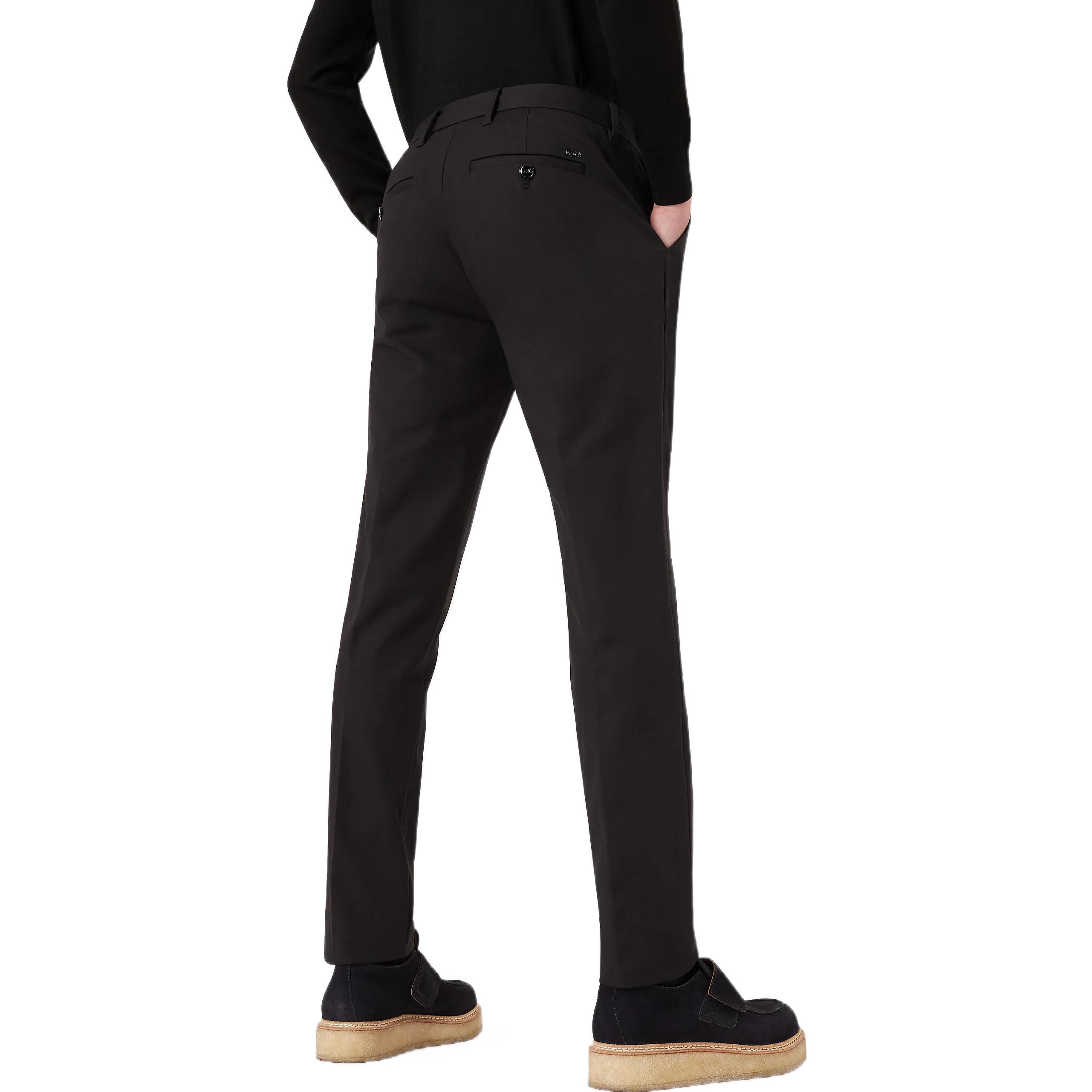 Shop Emporio Armani 黑色中腰直筒休闲裤 8N1P15-1NGCZ-0999