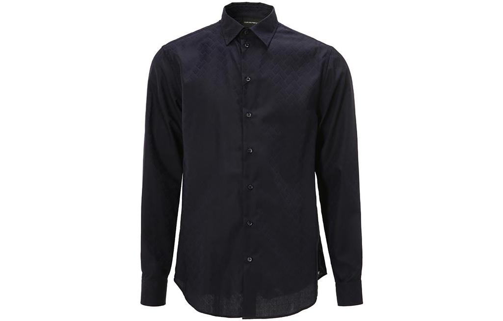 Emporio Armani  Black Pattern Printed Long Sleeve Casual Shirt. A1SM0L-A12F7-042