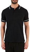 Emporio Armani Black Polo Shirt with Animal Letter Print Design. 3K1F8P-1JM2Z-0022 Emporio Armani Black Polo Shirt with Animal Letter Print Design. 3K1F8P-1JM2Z-0022