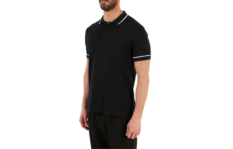 Shop エンポリオ アルマーニ ブラック ポロシャツ アニマル文字プリントデザイン. 3K1F8P-1JM2Z-0022