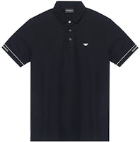 EMPORIO ARMANI Black Polo Shirt with White Logo Print 3R1F67-1JCYZ-0092 EMPORIO ARMANI Black Polo Shirt with White Logo Print 3R1F67-1JCYZ-0092
