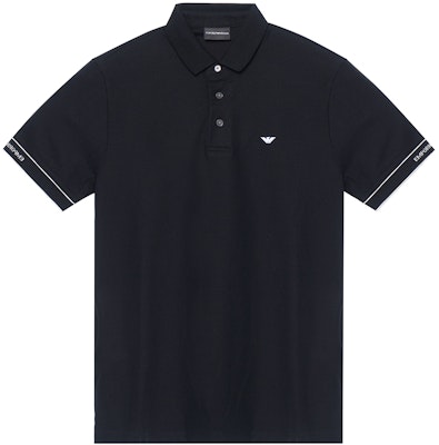 EMPORIO ARMANI Black Polo Shirt with White Logo Print 3R1F67-1JCYZ-0092 Buy EMPORIO ARMANI Black Polo Shirt with White Logo Print 3R1F67-1JCYZ-0092