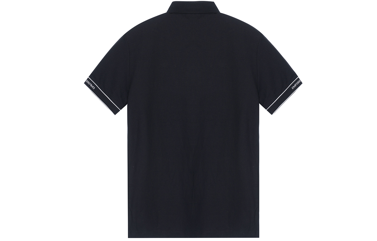 Lookbook EMPORIO ARMANI  Black Polo Shirt with White Logo Print 3R1F67-1JCYZ-0092