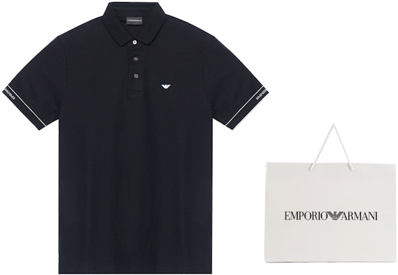 EMPORIO ARMANI Black Polo Shirt with White Logo Print 3R1F67-1JCYZ-0092 Shop EMPORIO ARMANI Black Polo Shirt with White Logo Print 3R1F67-1JCYZ-0092