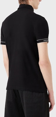 EMPORIO ARMANI Black Polo Shirt with White Logo Print 3R1F67-1JCYZ-0092 Details for EMPORIO ARMANI Black Polo Shirt with White Logo Print 3R1F67-1JCYZ-0092