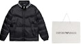 Shop EMPORIO ARMANI Jaket Hitam Puffer dengan Logo dan Kolar Zip-up. 6RPB33-PNEOZ-1200
