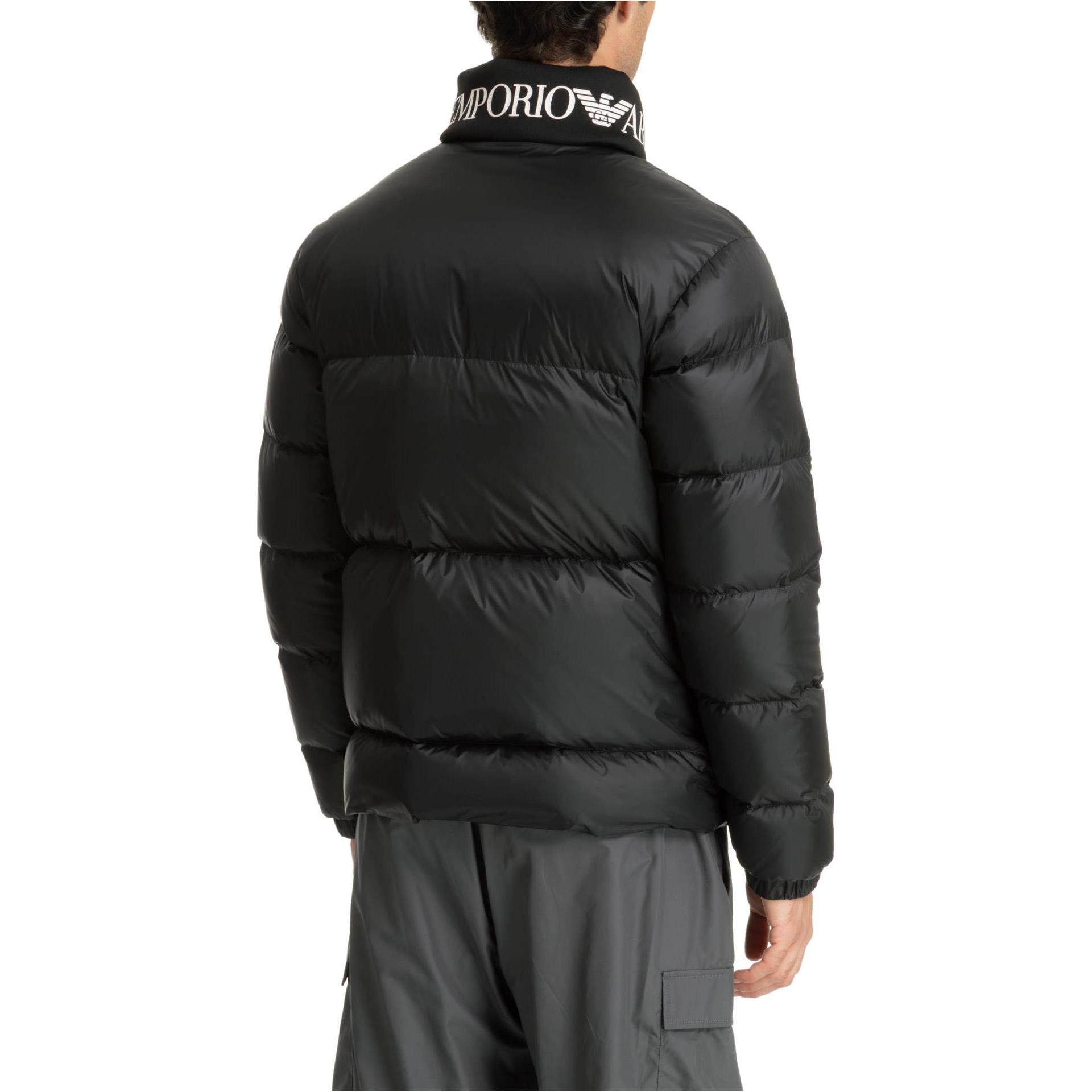 Details for EMPORIO ARMANI Jaket Hitam Puffer dengan Logo dan Kolar Zip-up. 6RPB33-PNEOZ-1200