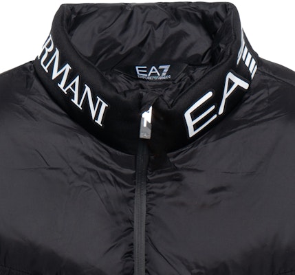 EMPORIO ARMANI Jaket Hitam Puffer dengan Logo dan Kolar Zip-up. 6RPB33-PNEOZ-1200 Cheap EMPORIO ARMANI Jaket Hitam Puffer dengan Logo dan Kolar Zip-up. 6RPB33-PNEOZ-1200