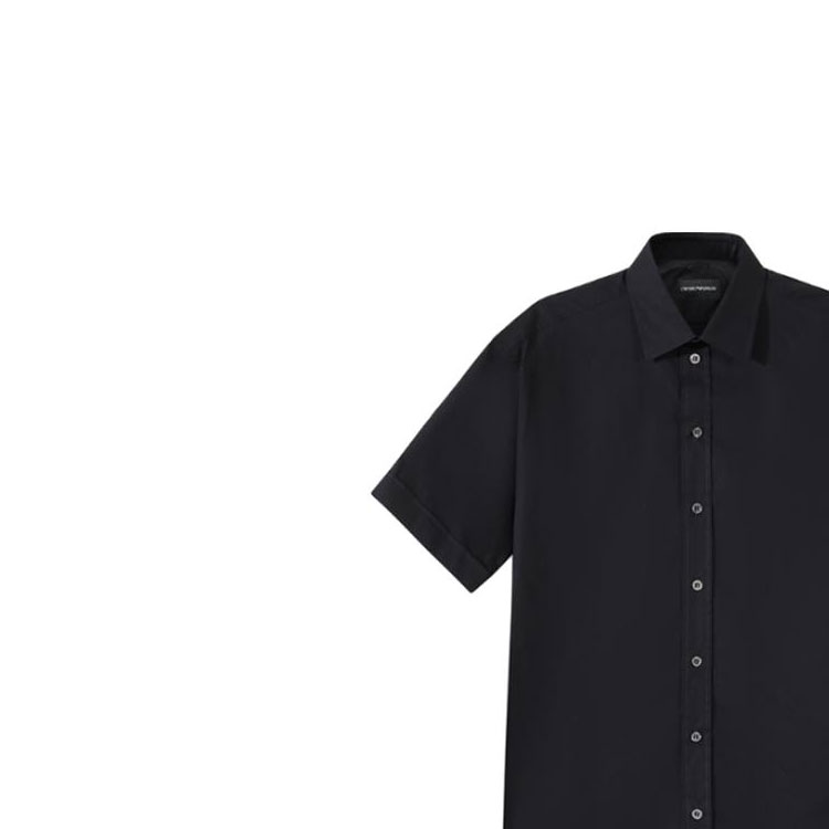 Sizing エンポリオアルマーニ ブラック 半袖カジュアルシャツ SS24 シンプルデザイン D41CS4-01C68-999