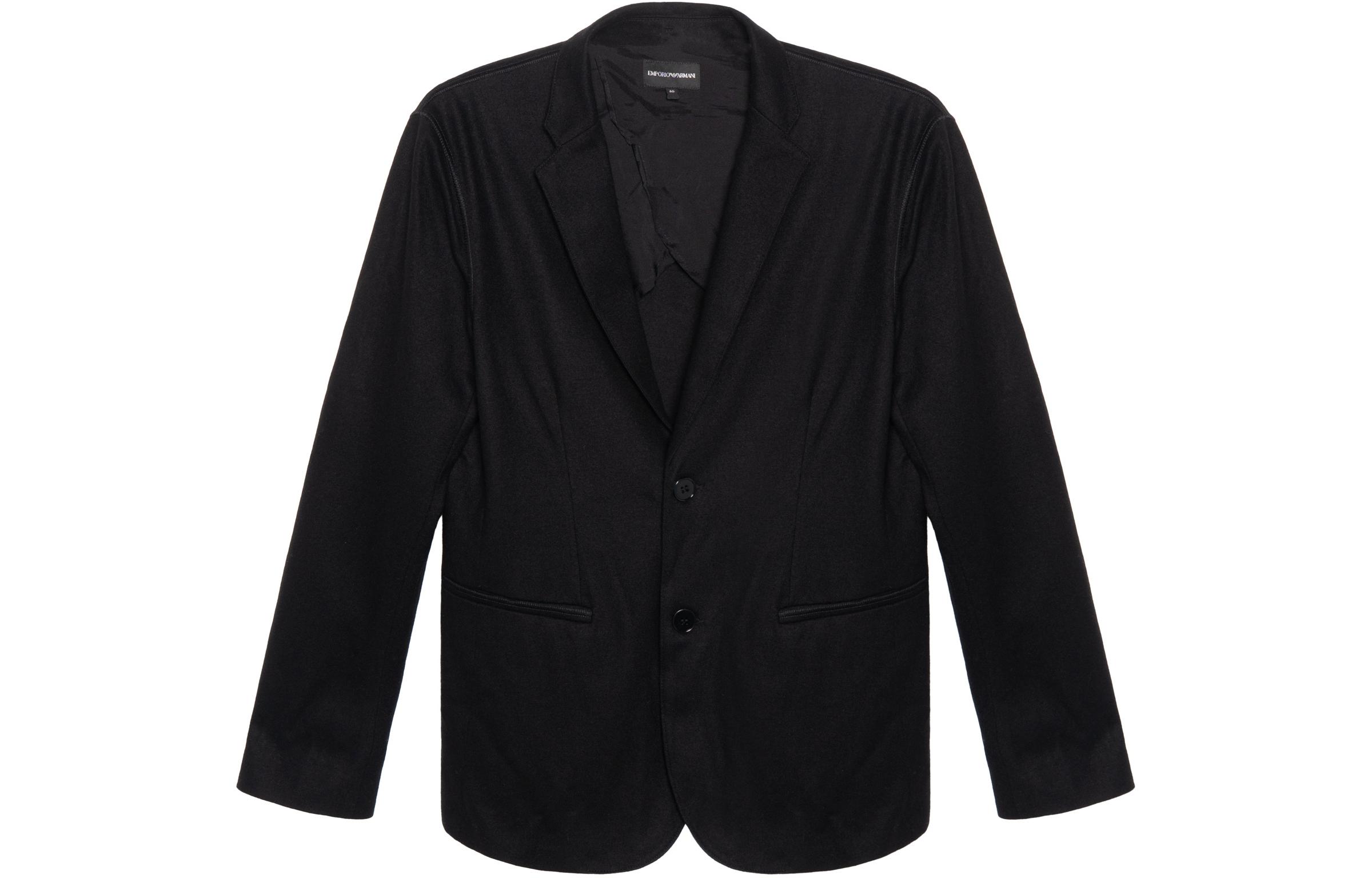EMPORIO ARMANI  Black Single-Breasted Casual Long-Sleeve Blazer FW22. 6L1G7P-1JT3Z-0999
