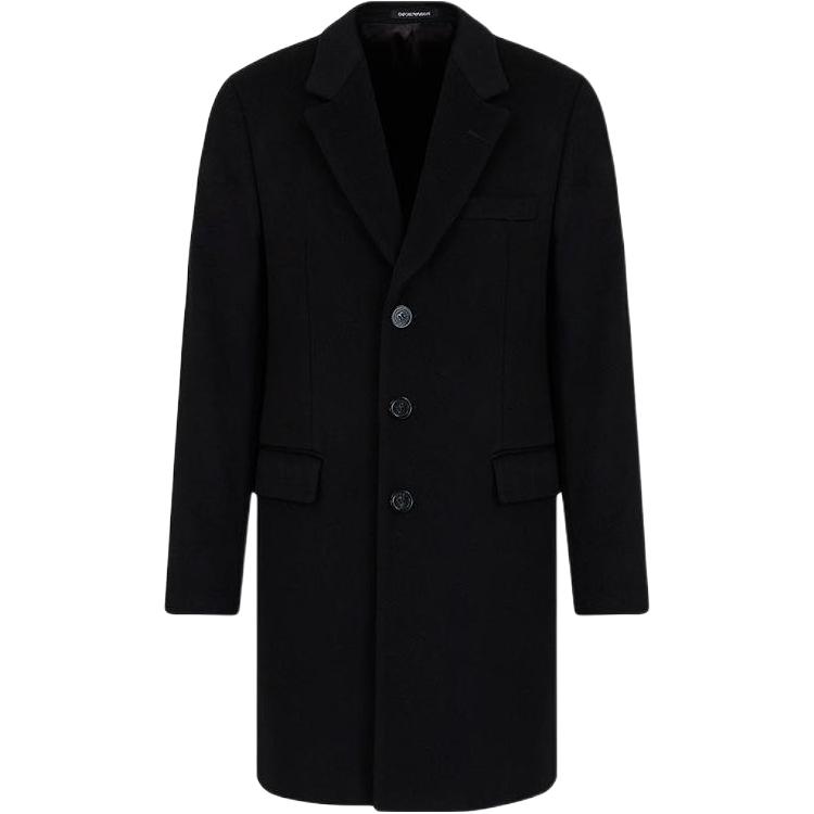 EMPORIO ARMANI  Black Single-Breasted Coat FW22 01L650016991999