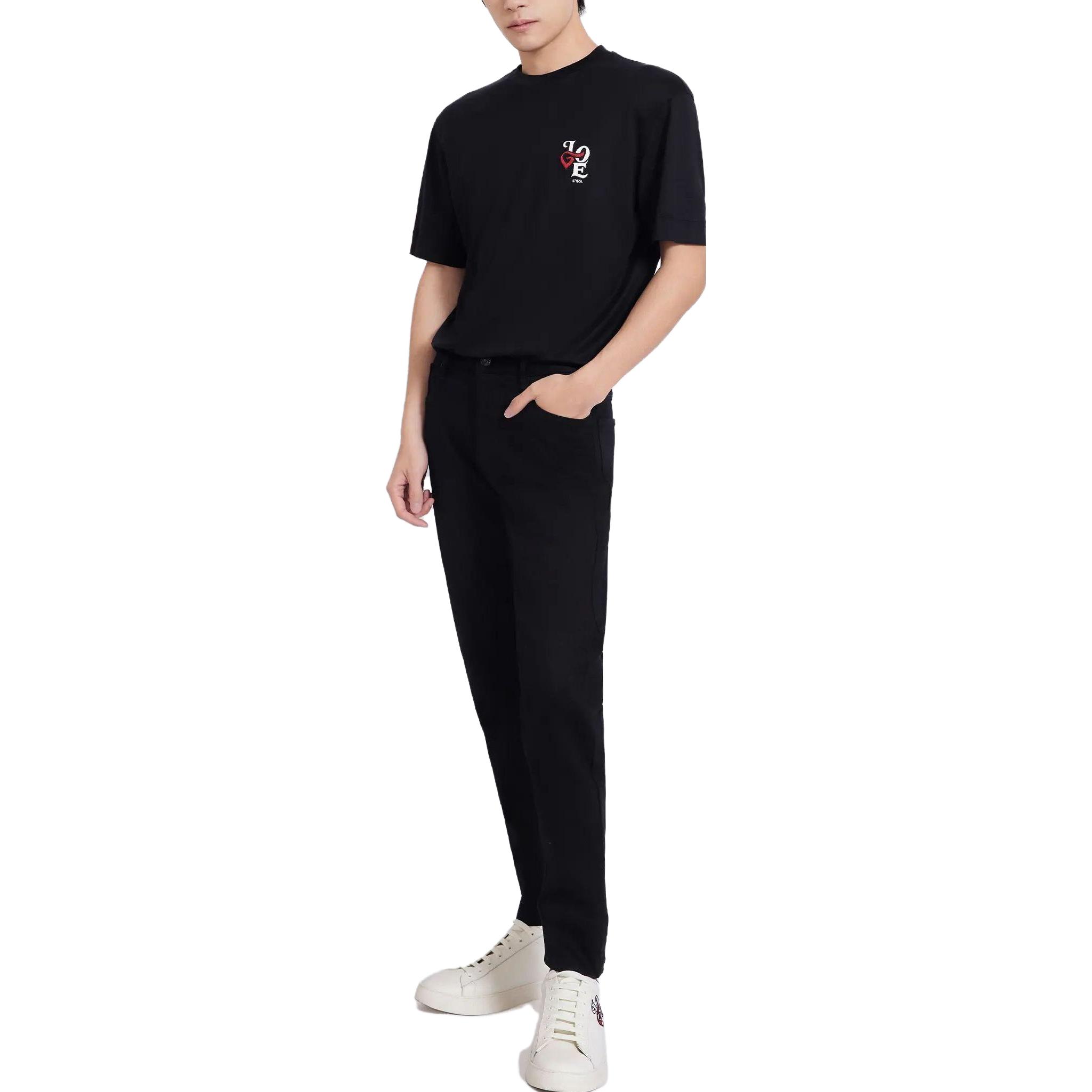 Purchase Emporio Armani Jeans Cetakan Huruf Hitam Slim-Fit Pinggang Rendah. 6R1J06-1DHDZ-0005