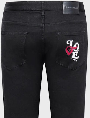 Emporio Armani Jeans Cetakan Huruf Hitam Slim-Fit Pinggang Rendah. 6R1J06-1DHDZ-0005 Sizing Emporio Armani Jeans Cetakan Huruf Hitam Slim-Fit Pinggang Rendah. 6R1J06-1DHDZ-0005