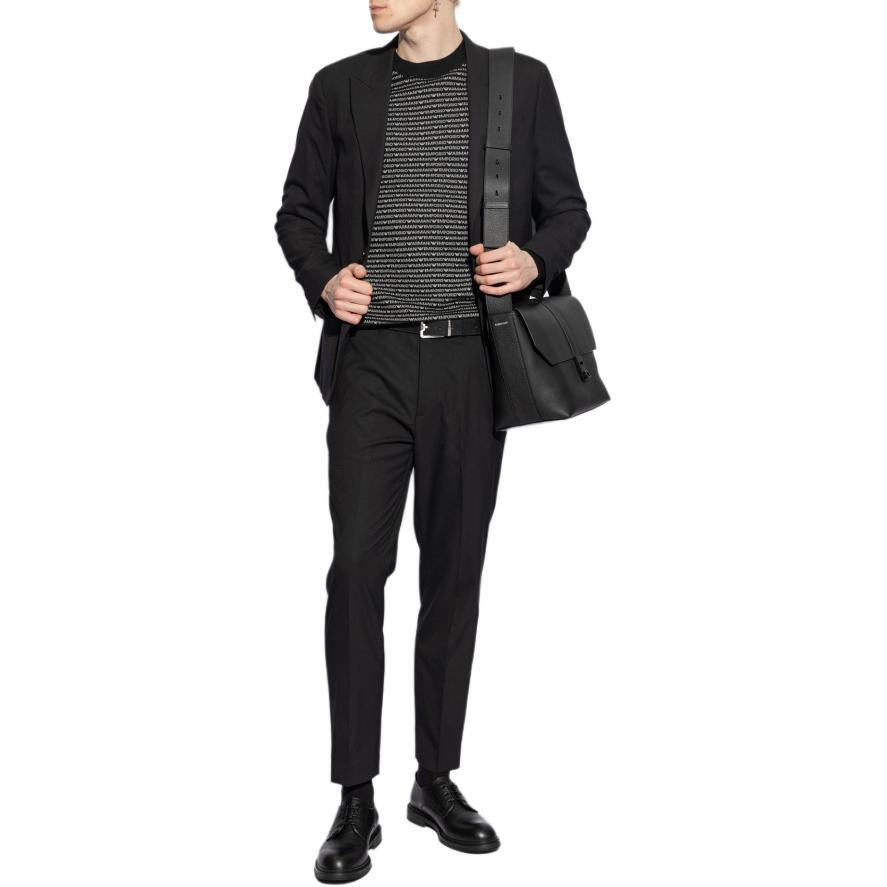 Emporio Armani  Black Slim Fit Crew Neck Long Sleeve Sweater 3D1MX1-1MMIZ-F053 圖 3