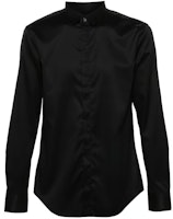 EMPORIO ARMANI Black Slim Fit Long Sleeve Shirt with Collar. E31CC2-0BC33-999 EMPORIO ARMANI Black Slim Fit Long Sleeve Shirt with Collar. E31CC2-0BC33-999