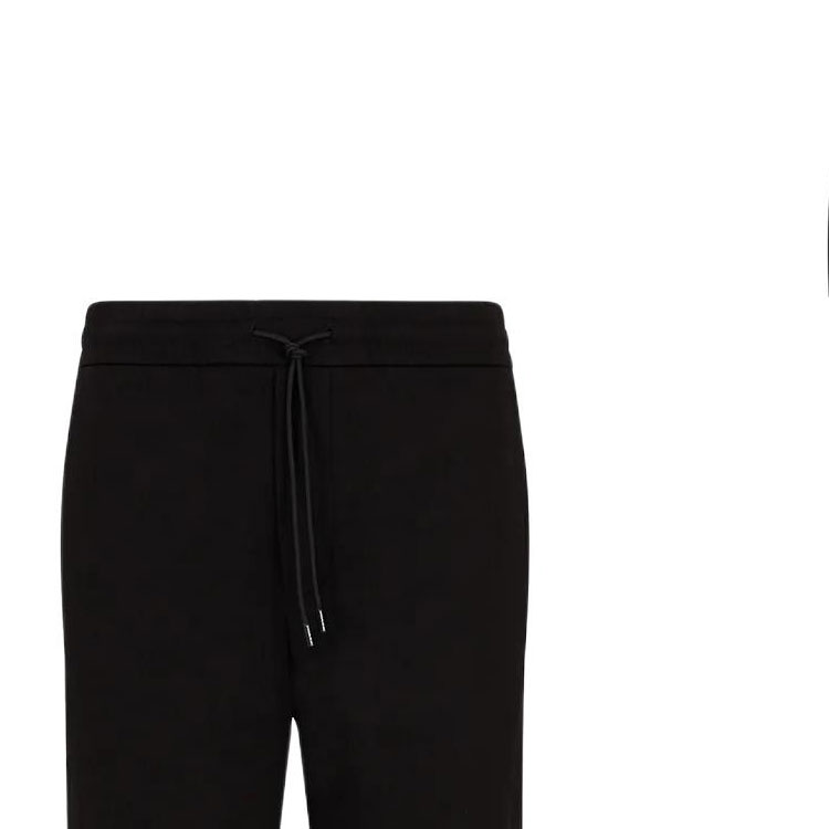 Shop Emporio Armani  Black Solid Casual Knit Pants with Side Pockets. 3D1P74-1JOQZ-10999
